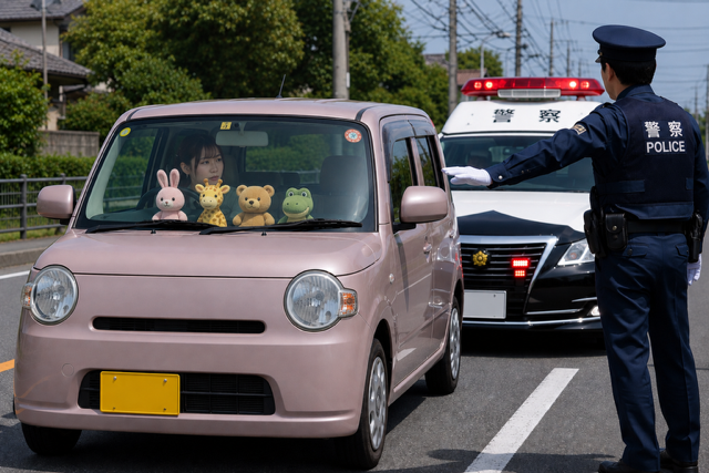 車にぬいぐるみを置くと違反？